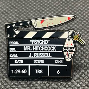 Hitchcock’s Psycho Bates Motel Film Slate Clapboard Metal Enamel Pin